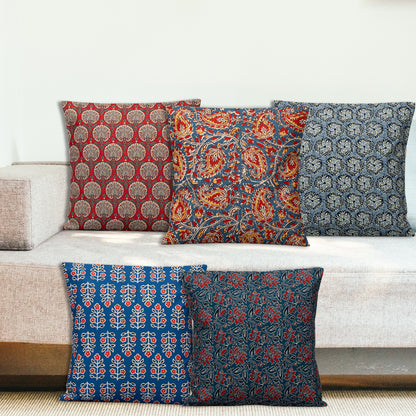 AJARAKH, Cushion cover, Set of 5, 16"X16"