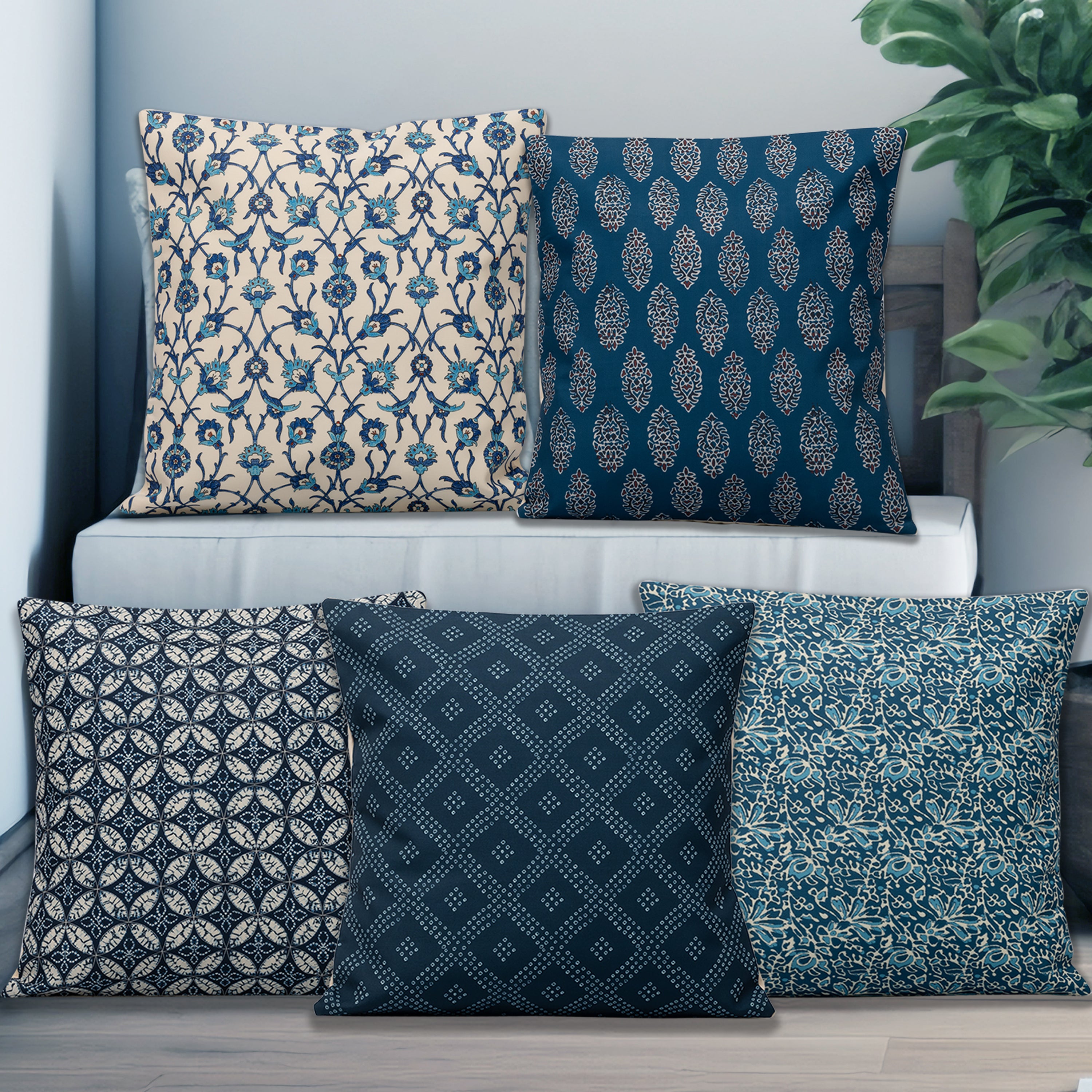 OCEANIC Cushion cover Set of 5 16 X16 Plan B Shopping